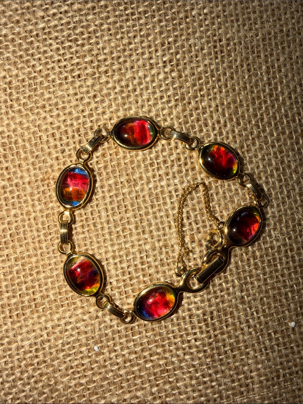 Vintage 1960’s Sarah Coventry “Harmony” Rainbow Art Glass Bracelet